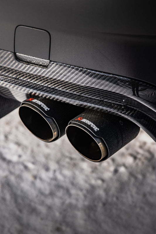 BMW 3 Series 330i (with M-package bumper, does not fit base model) M340i G20 Pre-LCI 2019 2020 2021 2022 with Aftermarket Parts - V2 Style Rear Diffuser & Canards Pre-preg Carbon Fiber from TAKD Carbon