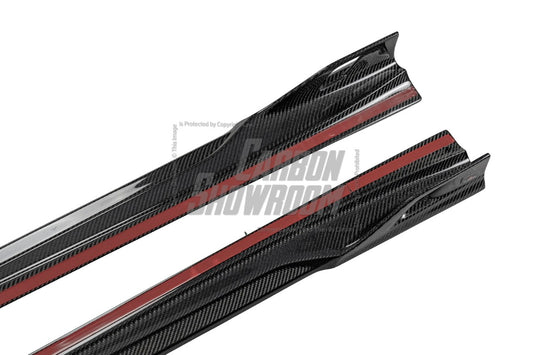 BMW X5 M60i xDrive50e x/sDrive40i G05 (Fits Both Pre-LCI & LCI) 2020-ON & X5M X5MC F95 (Fits Both Pre-LCI & LCI) 2020-ON & X6 M60I xDrive40i G06 (Fits Pre-LCI & LCI) 2020-ON & X6M X6MC F96 (Fits Pre-LCI & LCI) 2020-ON with Aftermarket Parts - AE V2 Side Skirts Pre-preg Pre-preg Carbon Fiber from Armorextend