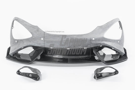 McLaren 720S 2018 2019 2020 2021 2022 2023 with Aftermarket Parts - 765LT Front Bumper & Lip Conversion Kit Pre-preg Carbon Fiber / FRP from Aero Republic
