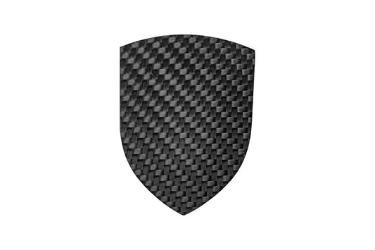 Porsche Style Crest Emblem Badge - Blacked Out Carbon Fiber