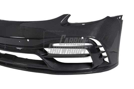 Porsche 718 Cayman / Boxster / GTS 2017-ON with Aftermarket Parts - Front Bumper & Lip Pre-preg Carbon Fiber from TAKD Carbon