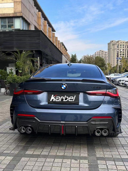 BMW 4 series 430i M440i G22 G23 2020-ON with Aftermarket Parts - Rear Diffuser & Canards Pre-preg Carbon Fiber from Karbel Carbon