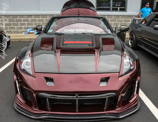 Nissan 370Z Sport Touring Base Fairlady Z Z34 Pre-Facelift 2009 2010 2011 & 370Z Sport Touring Base Fairlady Z Z34 Facelift 2012 2013 2014 2015 2016 2017 2018 2019 2020 & Nismo V1 2009 2010 2011 & Nismo V2 2012 2013 2014 2015 2016 2017 2018 2019 2020 with Aftermarket Parts - VRSA2 Style Front Bumper & Lip Carbon Fiber from EPR USA