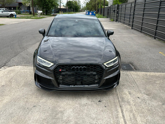 Audi S3 A3 8V.5 2017 2018 2019 2020 with Aftermarket Parts - Front Bumper Pre-preg Carbon Fiber from Karbel Carbon