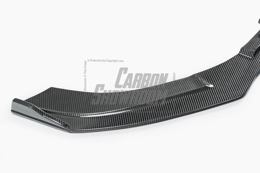 Audi RS3 8V.5 2018 2019 2020 with Aftermarket Parts - Front Lip Pre-preg Carbon Fiber from TAKD Carbon