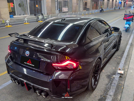 BMW M2 M2C G87 2023 2024 with Aftermarket Parts - ART & ART Street Version & AE Track Version Style Rear Diffuser & Canards Carbon Fiber from ArmorExtend