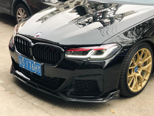 BMW 5 Series M550i 540i (With M-Package Bumper) G30 G31 LCI 2021 2022 2023 2024 with Aftermarket Parts - AE Style Front Lip Carbon Fiber from ArmorExtend