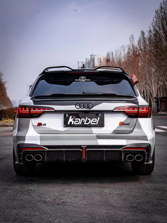 Audi S4 B9.5 2020-ON with Aftermarket Parts - Rear Diffuser & Canards V1 Style Pre-preg Carbon Fiber from Karbel Carbon