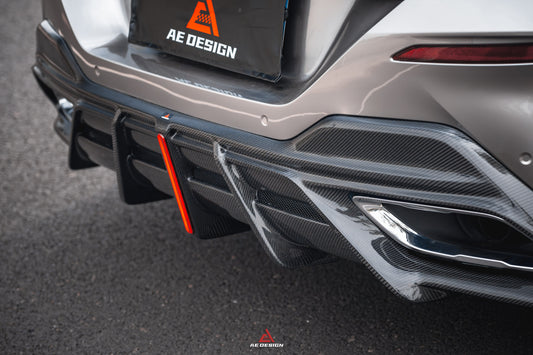 BMW 8 Series M850i 840i (With M-Package Bumper) G14 G15 G16 2018 2019 2020 2021 2022 2023 2024 with Aftermarket Parts - AE Rear Diffuser & Canards Carbon Fiber from ArmorExtend