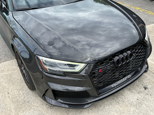 Audi S3 A3 8V.5 2017 2018 2019 2020 with Aftermarket Parts - Front Bumper Pre-preg Carbon Fiber from Karbel Carbon