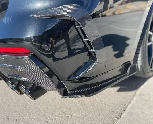 BMW 4 series 430i (with M-package bumper, does not fit base model) M440i G22 G23 2020-ON with Aftermarket Parts - Rear Bumper Canards Pre-preg Carbon Fiber from Karbel Carbon