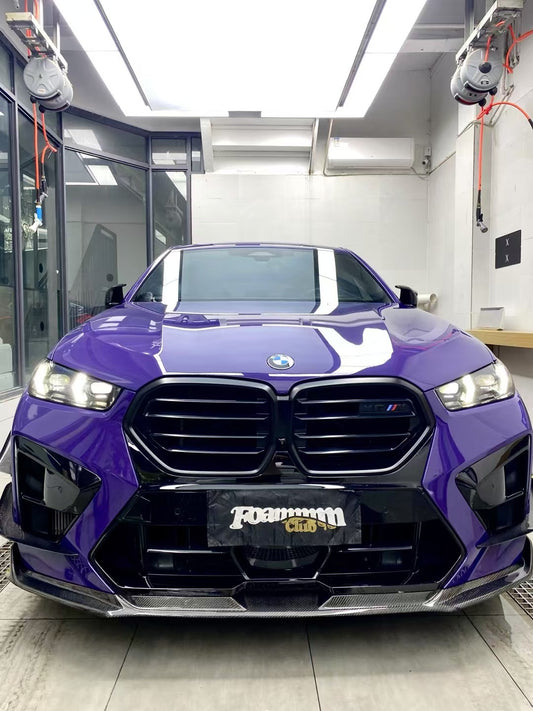 BMW X5M X5MC F95 & X6M X6MC F96 2024-ON (LCI) With Aftermarket Parts - AE Style Front Lip Carbon Fiber from ArmorExtend