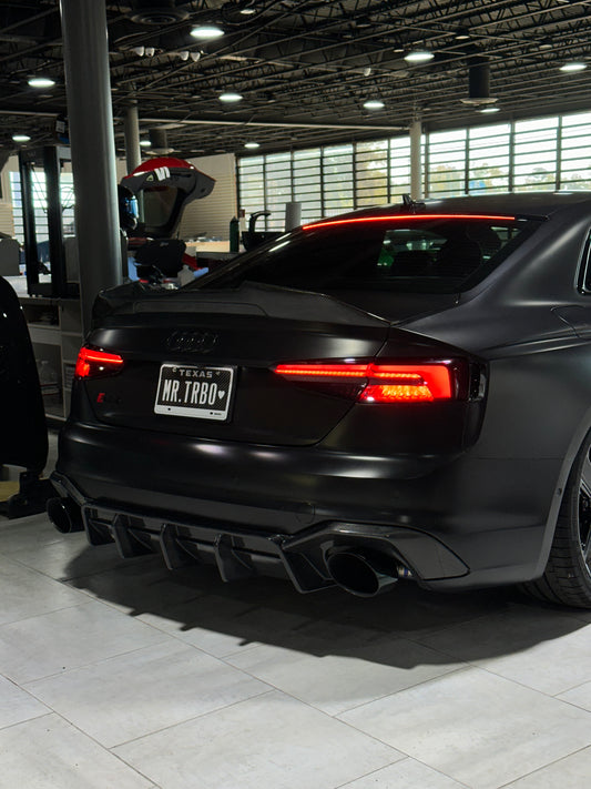 Future Design Carbon Fiber REAR DIFFUSER & REAR CANARDS - "Blaze kit" for Audi RS5 B9 2017-2019