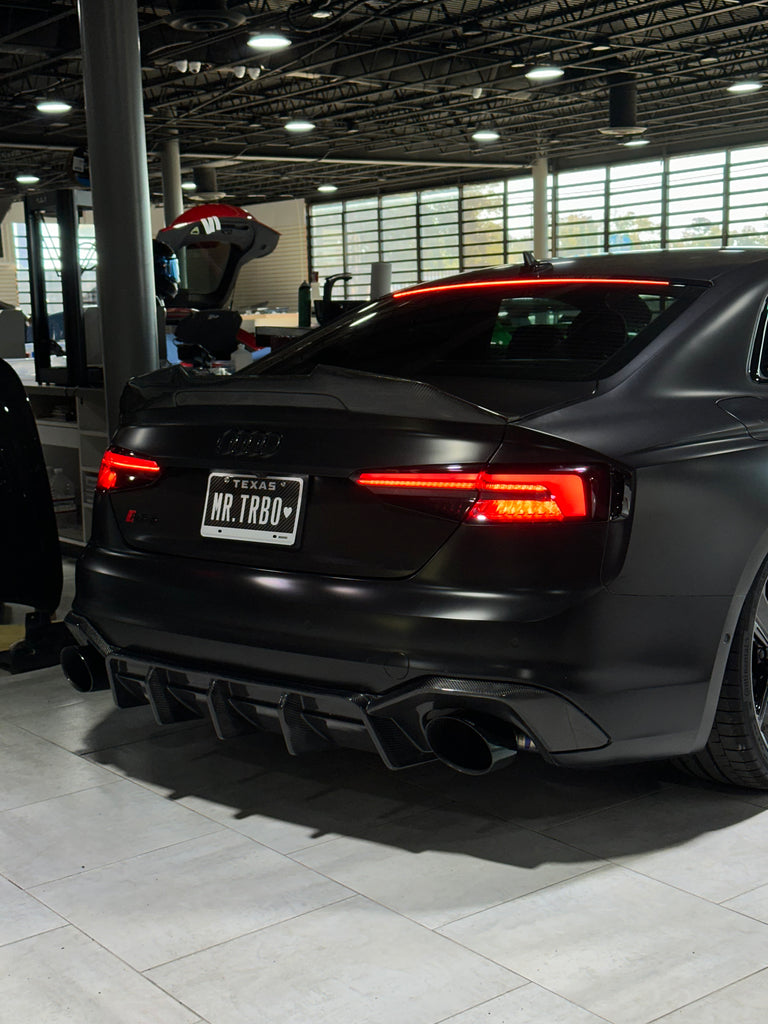 Future Design Carbon Fiber REAR DIFFUSER & REAR CANARDS - "Blaze kit" for Audi RS5 B9 2017-2019