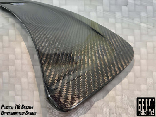 Porsche 718 Boxster Base S T GTS Convertible 2017-ON with Aftermarket Parts - Tonneau Cover and Wing Carbon Fiber from Geex Village