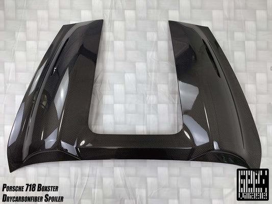 Porsche 718 Boxster Base S T GTS Convertible 2017-ON with Aftermarket Parts - Tonneau Cover and Wing Carbon Fiber from Geex Village