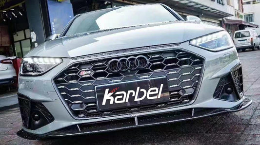 Audi S4 A4 S-line (with s-line bumper, does not fit base model) B9.5 2020-ON with Aftermarket Parts - Upper Valences Pre-preg Carbon Fiber from Karbel Carbon