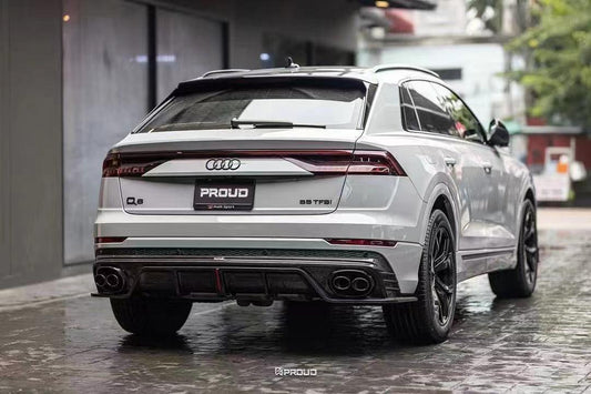 Audi Q8 2019-ON with Aftermarket Parts - V1 Style Rear Diffuser Pre-preg Carbon Fiber from Karbel Carbon