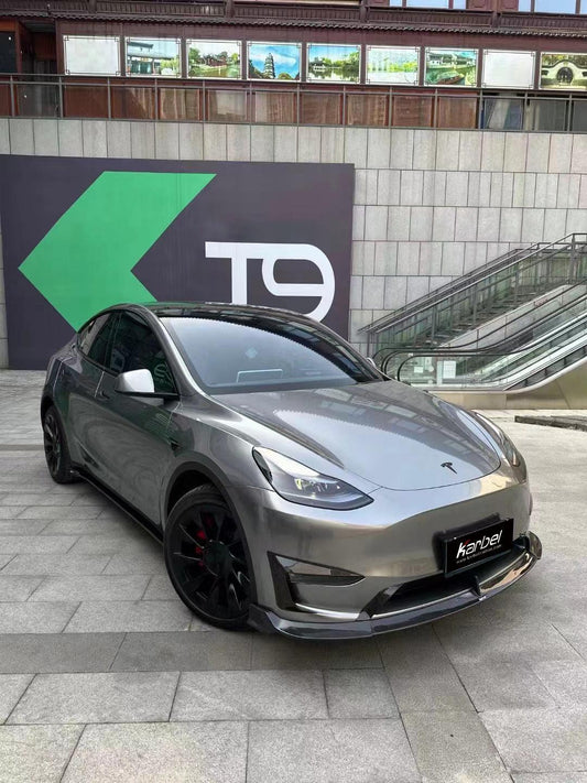 Tesla Model Y 2020-ON with Aftermarket Parts - Upper Valences Pre-preg Carbon Fiber from Karbel Carbon