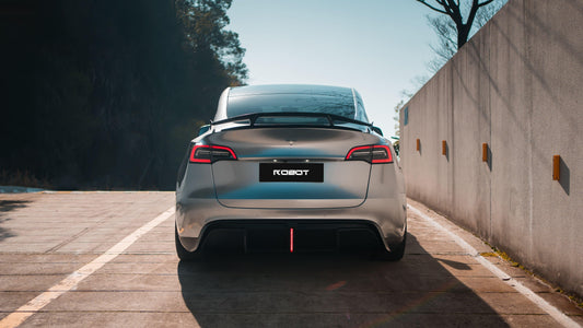 Tesla Model Y Performance AWD Long Range RWD Standard 2020 2021 2023 2024 with Aftermarket Parts - "CRYPTON" Rear Diffuser Carbon Fiber / FRP from Robot Craftsman