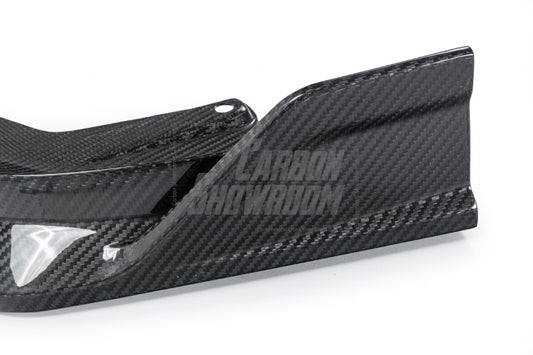 BMW 5 Series 530 540 (with M-package bumper, does not fit base model) & i5 e/x Drive40 (with M-package bumper, does not fit base model) M60 G60 G61 2024-ON with Aftermarket Parts - V1 Style Front Lip Pre-preg Carbon Fiber from TAKD Carbon