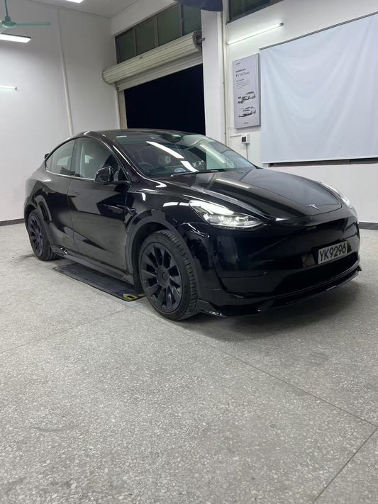 Tesla Model Y / Performance 2021 2022 2023 2024 with Aftermarket Parts - Loong Flames Pro Style Front Lip PP from Yofer USA