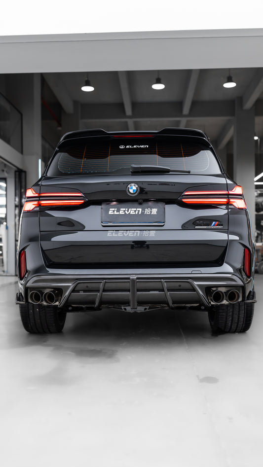 BMW X5M X5MC F95 & X6M X6MC F96 (Fits Both Pre-LCI & LCI) 2020 2021 2022 2023 2024 With Aftermarket Parts - AE V2 Style Rear Diffuser & Canards Carbon Fiber from ArmorExtend