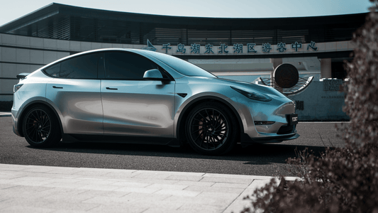 Tesla Model Y Performance AWD Long Range RWD Standard 2020 2021 2023 2024 with Aftermarket Parts - "CRYPTON" Side Skirts Carbon Fiber / FRP from Robot Craftsman