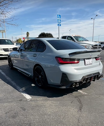 BMW 3 Series 330i M340i G20 G21 LCI 2023 2024 (fitment for 330i requires M-Sport package bumper) with Aftermarket Parts - Rear Diffuser Pre-preg Carbon Fiber / FRP from CMST Tuning