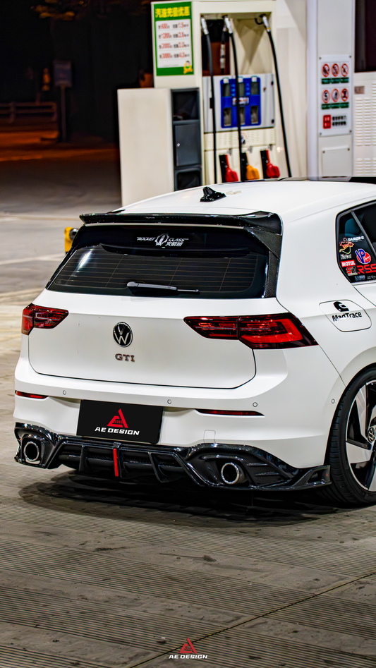 Volkswagen GTI & R-line MK8 2022 2023 2024 with Aftermarket Parts - AE Rear Diffuser Carbon Fiber from ArmorExtend