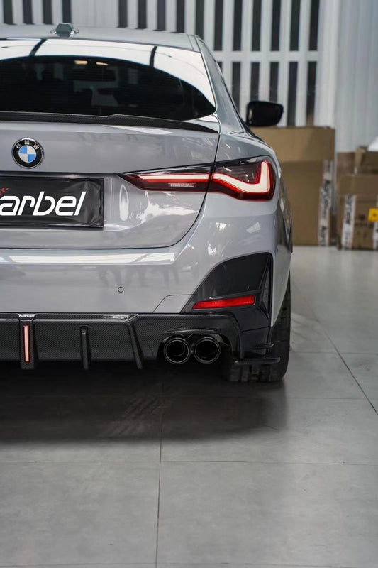 BMW 4 series 430i M440i G22 G23 2020-ON with Aftermarket Parts - Rear Diffuser & Canards Pre-preg Carbon Fiber from Karbel Carbon