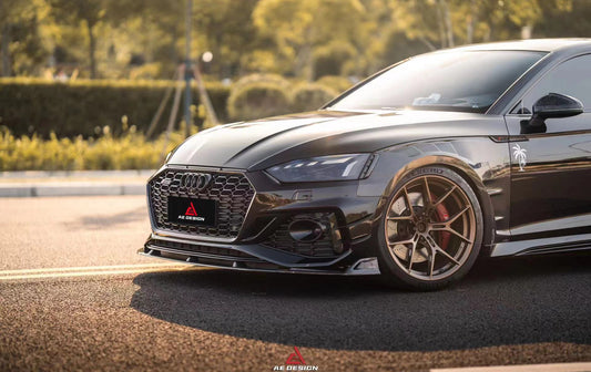 Audi RS5 B9.5 2020 2021 2022 2023 2024 with Aftermarket Parts - AE Style Front Lip Carbon Fiber from ArmorExtend