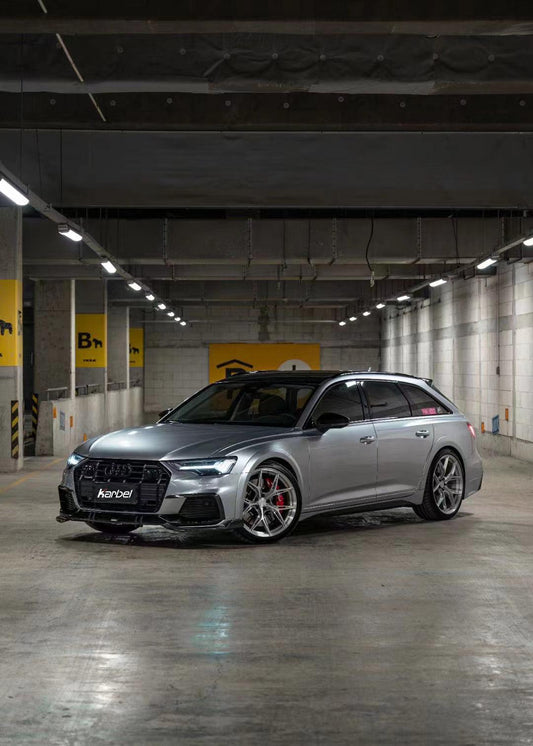 Audi A6 Allroad C8 2020-ON with Aftermarket Parts - V1 Front Lip Pre-preg Carbon Fiber from Karbel Carbon