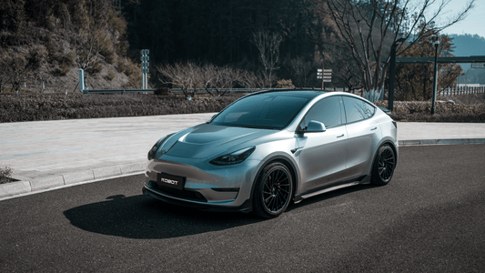 Tesla Model Y Performance AWD Long Range RWD Standard 2020 2021 2023 2024 with Aftermarket Parts - "CRYPTON" Side Skirts Carbon Fiber / FRP from Robot Craftsman