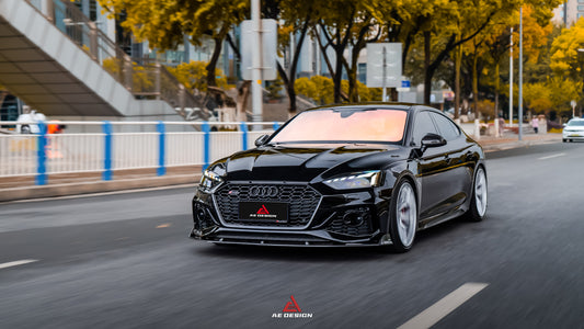 Audi RS5 B9.5 2020 2021 2022 2023 2024 with Aftermarket Parts - AE Style Front Lip Carbon Fiber from ArmorExtend