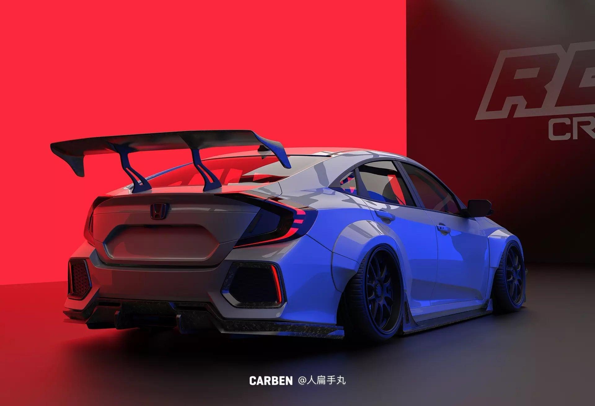 Honda Civic aftermarket parts, carbon fiber body kit PSS Performance