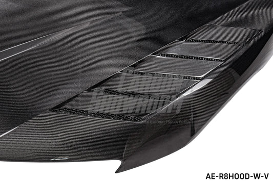 Audi R8 Gen 2 2017 2018 2019 2020 2021 2022 2023 with Aftermarket Parts - AE Style Hood Bonnet Double-sided Carbon Fiber / Partial Carbon Fiber from ArmorExtend