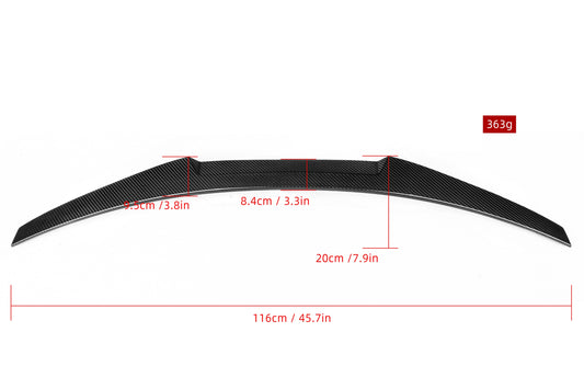 Audi RS5 S5 A5 B8 B8.5 Sportback Sedan 2008 2009 2010 2011 2012 2013 2014 2015 2016 with Aftermarket Parts - M4 Style Rear Lip Spoiler Carbon Fiber from Aero Republic