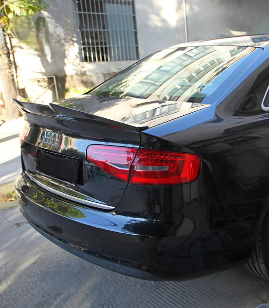 Audi S4 A4 B8 B8.5 Sedan 2009 2010 2011 2012 2013 2014 2015 2016 with Aftermarket Parts - PSM Style Rear Lip Spoiler Carbon Fiber from Aero Republic
