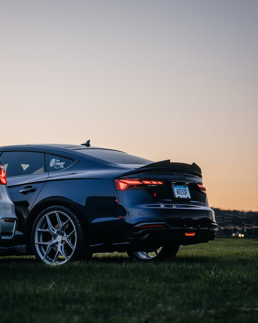 Audi RS5 S5 A5 B8 B8.5 Sportback Sedan 2008 2009 2010 2011 2012 2013 2014 2015 2016 with Aftermarket Parts - PSM Style Rear Lip Spoiler Carbon Fiber from Aero Republic