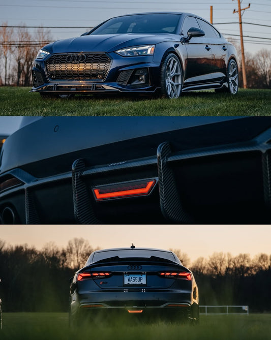Audi RS5 S5 A5 B8 B8.5 Sportback Sedan 2008 2009 2010 2011 2012 2013 2014 2015 2016 with Aftermarket Parts - PSM Style Rear Lip Spoiler Carbon Fiber from Aero Republic