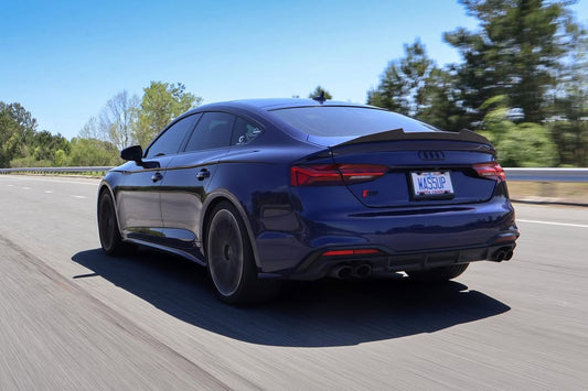 Audi RS5 S5 A5 B8 B8.5 Sportback Sedan 2008 2009 2010 2011 2012 2013 2014 2015 2016 with Aftermarket Parts - PSM Style Rear Lip Spoiler Carbon Fiber from Aero Republic