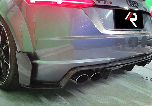 Audi TTRS TTS MK3 8S Pre-facelift (not compatible with base TT) 2017 2018 2019 with Aftermarket Parts - AS Style Rear Diffuser & Canards Carbon Fiber from Aero Republic