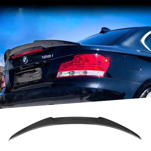BMW 1 Series 1M 135is 135i 128i 125se 125i 123d 120i 120d 118i 118d E82 2007 2008 2009 2010 2011 2012 2013 with Aftermarket Parts - M4 Style Rear Lip Spoiler Carbon Fiber from Aero Republic