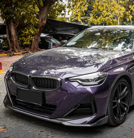 BMW 2 Series M240 230 (with M-Package bumper only, does not fit base bumper) G42 2022 2023 2024 with Aftermarket Parts - MP Style Rear Side Diffuser Pre-preg Carbon Fiber from Aero Republic