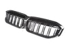 BMW 3 Series M340 330 320 G20 G21 LCI 2023 2024 with Aftermarket Parts - Dual Slat Front Kidney Grill Pre-preg Carbon Fiber from Aero Republic