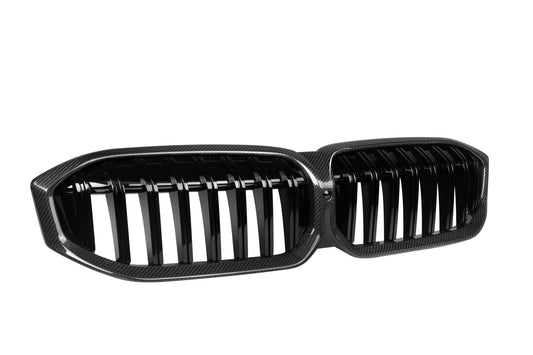 BMW 3 Series M340 330 320 G20 G21 LCI 2023 2024 with Aftermarket Parts - Single Slat Front Kidney Grill Pre-preg Carbon Fiber from Aero Republic