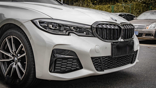 BMW 3 Series M340 330 320 G20 G21 Pre-LCI 2019 2020 2021 2022 with Aftermarket Parts - Dual Slat Front Kidney Grill Pre-preg Carbon Fiber from Aero Republic