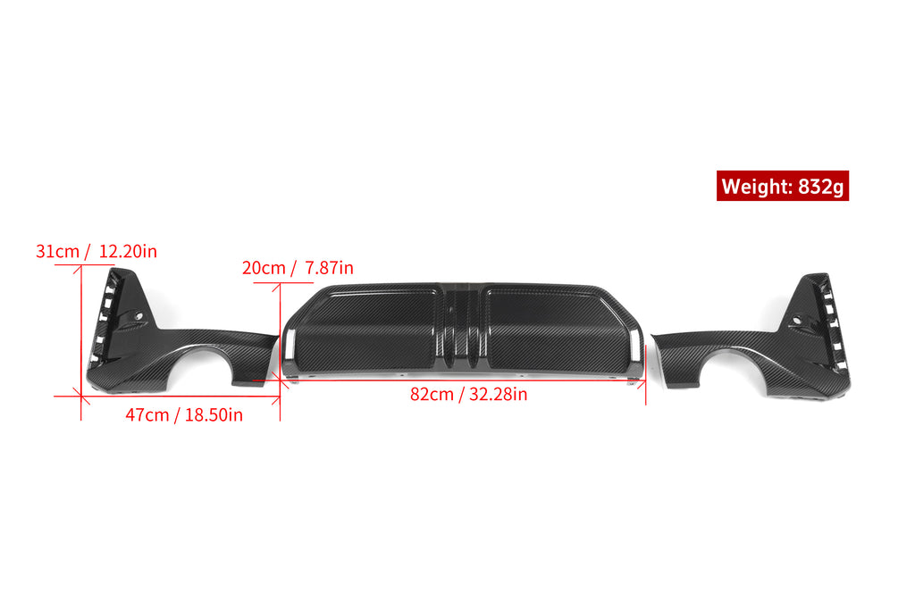 BMW 3 Series M340i 330i G20 G21 LCI 2023-ON with Aftermarket Parts - MP Style Rear Diffuser Carbon Fiber from Aero Republic