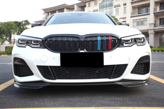 BMW 3 Series M340i 330i (With M-package Bumper, Does Not Fit Base Model Bumper) Pre-LCI G20 G21 2019 2020 2021 2022 with Aftermarket Parts - MP Sports Front Lip Pre-preg Carbon Fiber from Aero Republic